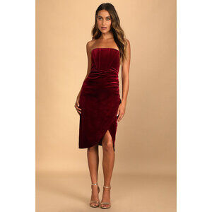 Lulus Velvet Strapless Dress